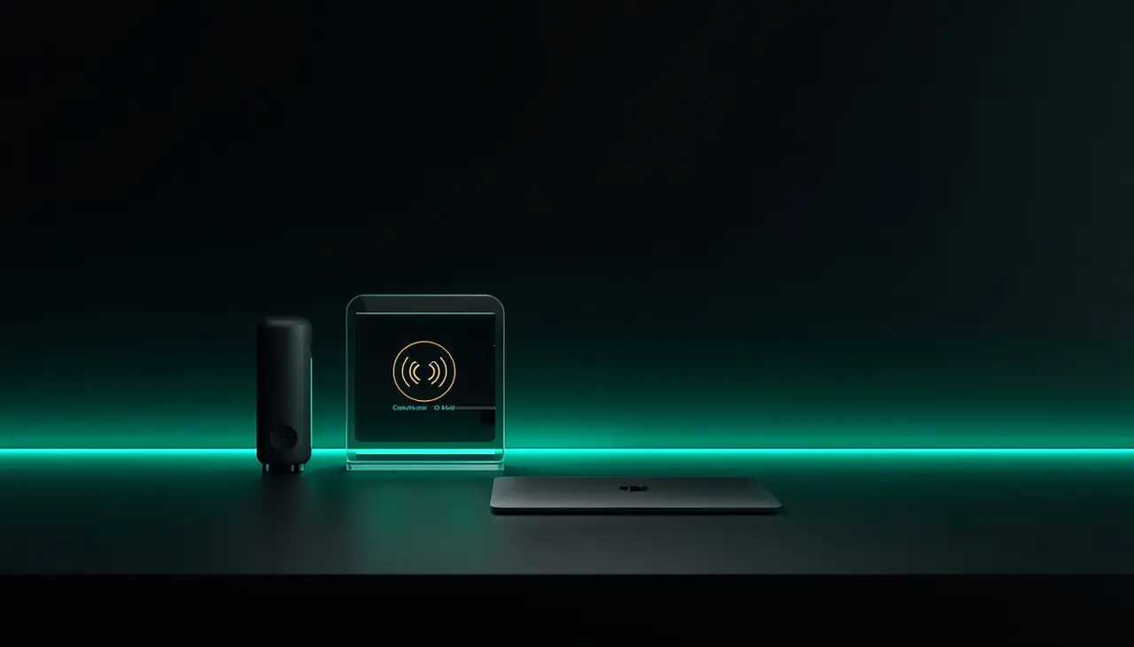Small business owner working at a desk with a laptop
